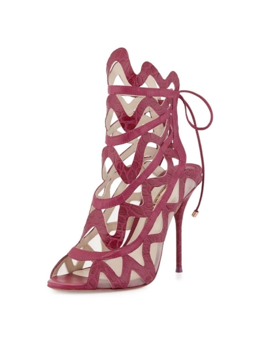 NEW Sophia Webster 37.5 Mila Croc Embossed Heels